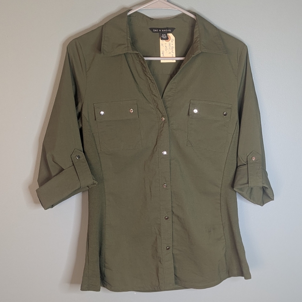 Zac & Rachel blouse/ shirt Olive Green, M